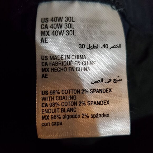 Alfani Pants Mens 40x30 Navy Blue Straight Fit Stretch Coated Denim - Picture 4 of 12